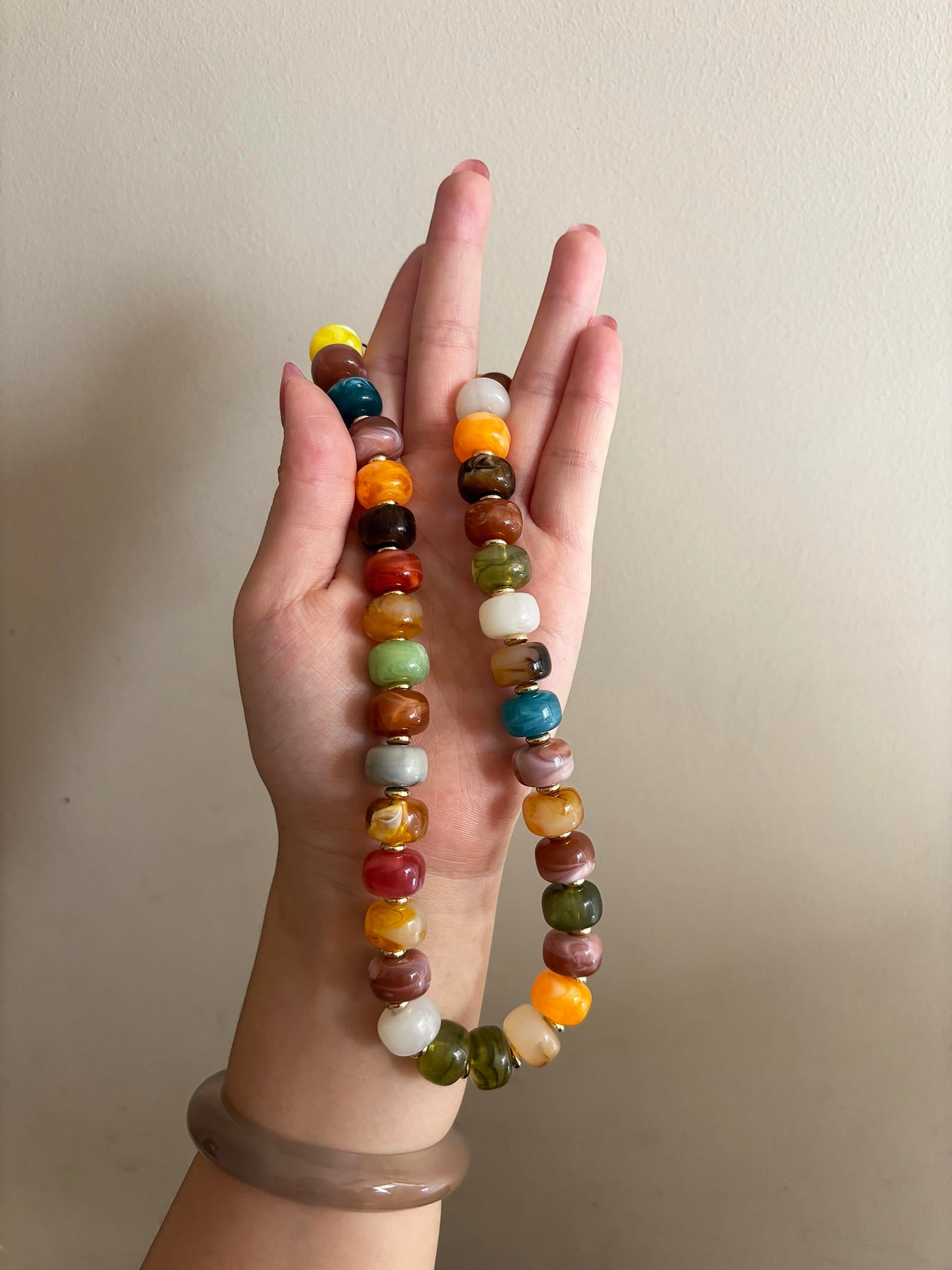 joymiao Chunky Necklaces for Women Big Beaded Necklace Colorful Beaded Necklaces Charm Necklace Beach Summer Jewelry Accessories