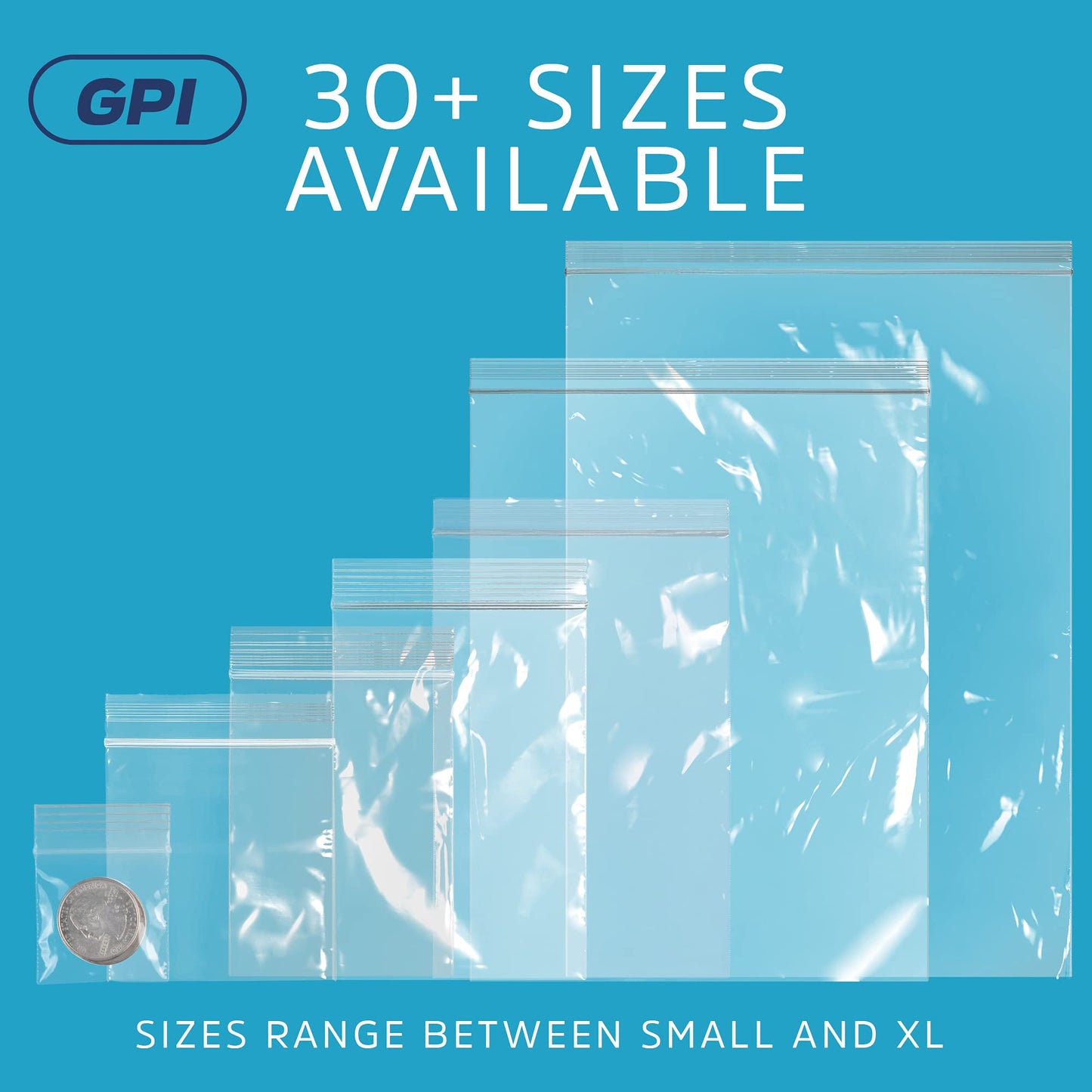 5" x 5" Zip Bags - 1000 Count, Small, Clear Plastic Reclosable Zipper Poly Baggies, 2 Mil, with Resealable Zip Top Lock for Packaging Food Storage, Snacks, Candy, Office Supplies & More.
