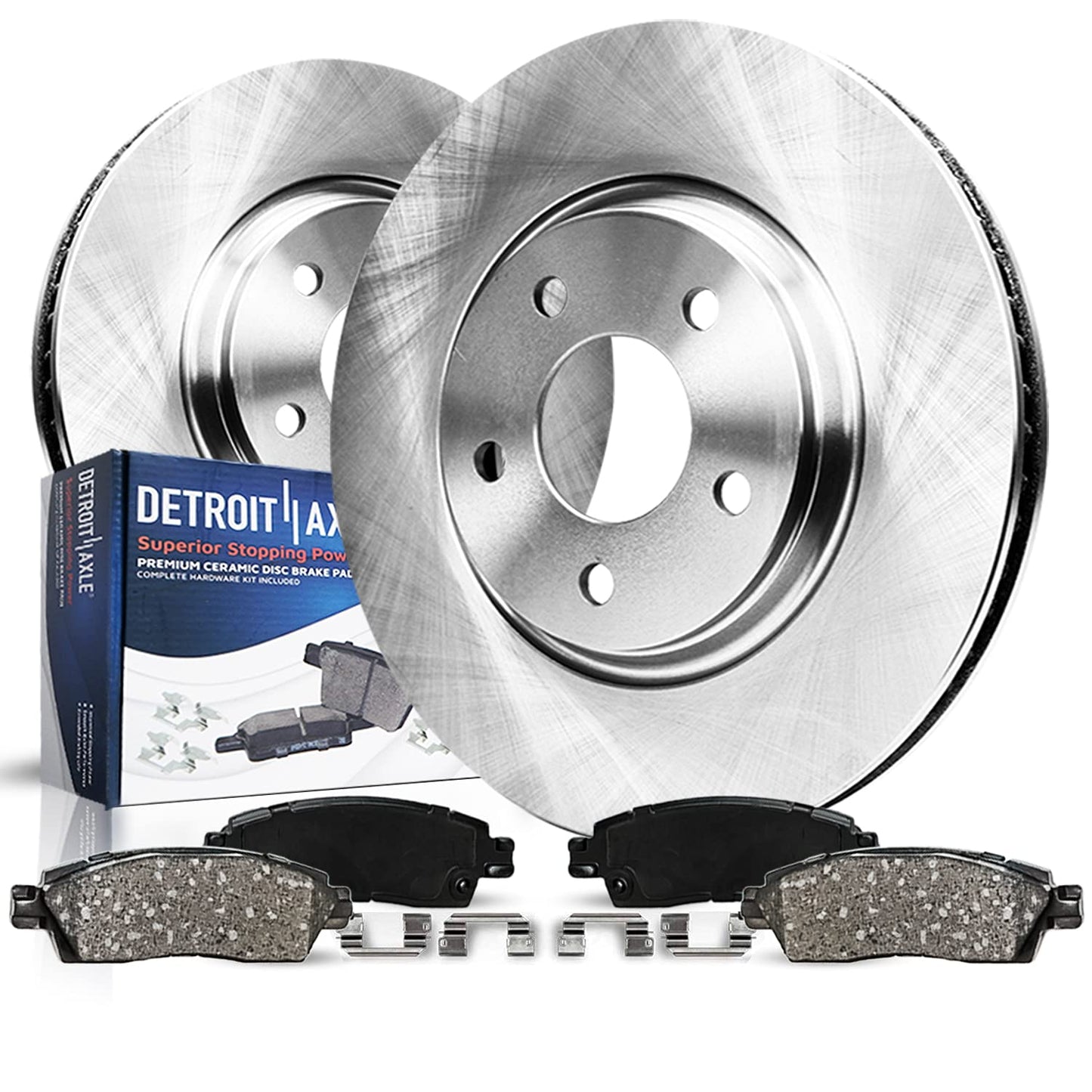 Detroit Axle - Front Brake Kit for 2007-2018 BMW X5 2011-2019 X6, Disc Brake Rotors Ceramic Brakes Pads with Hardware Replacemen