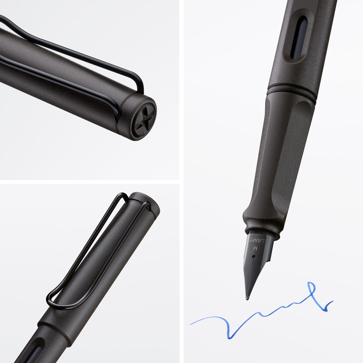 LAMY safari umbra - Fountain Pen with ergonomic grip & polished steel nib in size F - ideal for any Writing & Calligraphy - including LAMY T 10 blue cartridge - Right-Handed
