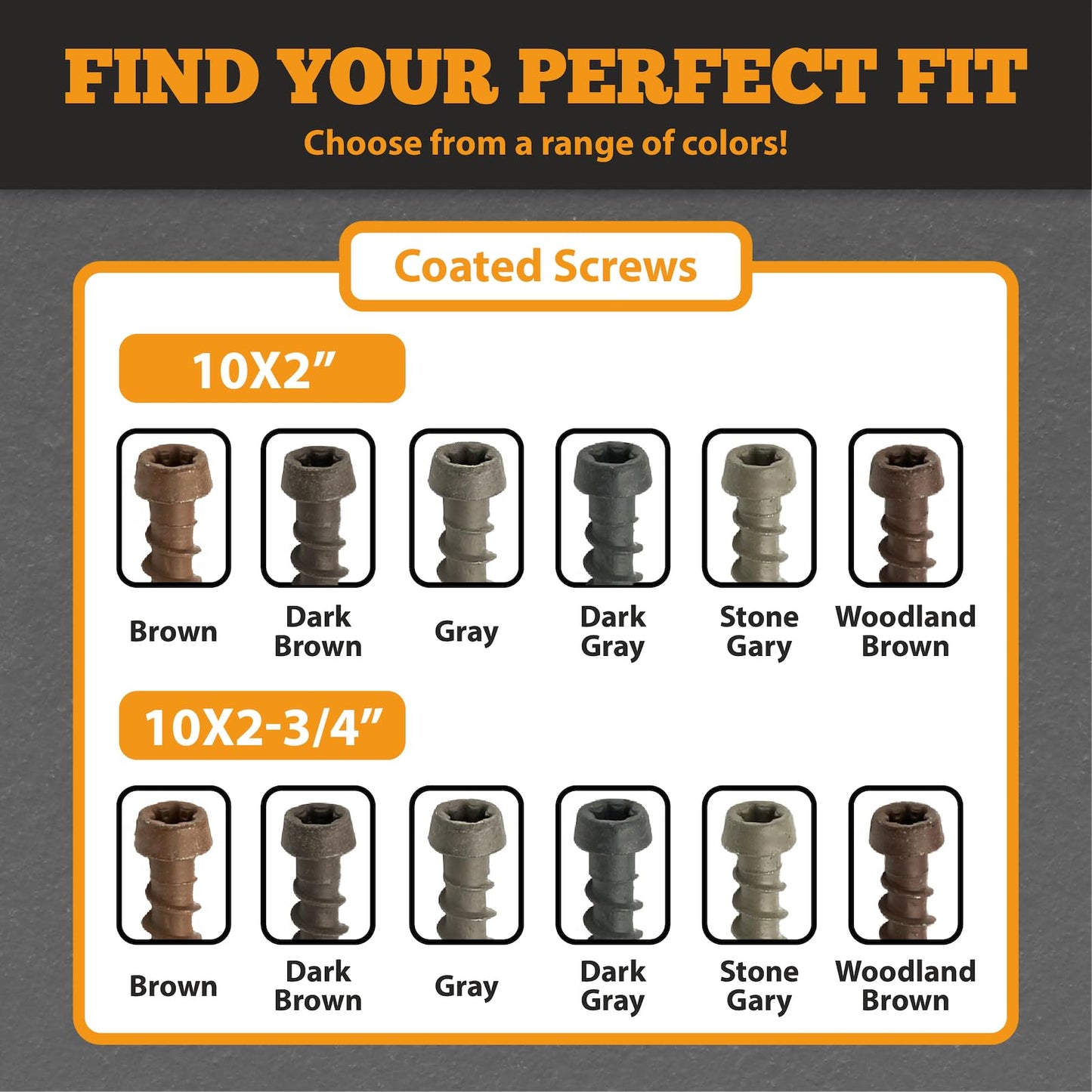 Coated Composite Deck Screws #10 x 2, Self Tapping Wood Screws and Deck Screws with Torx T20 Star Drive, Type 17 Point, Flat Head, 1 Free Bit Included (Stone Gray, 350), by YYL FASTENER