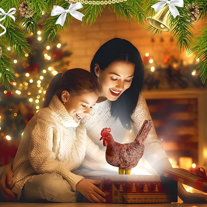 Chicken Egg Lamp, Funny Dimmable 3D Chicken Night Light with Egg in Butt, Lifelike Rooster Lamp with Touch Switch for Easter, Christmas, Birthdays Gifts
