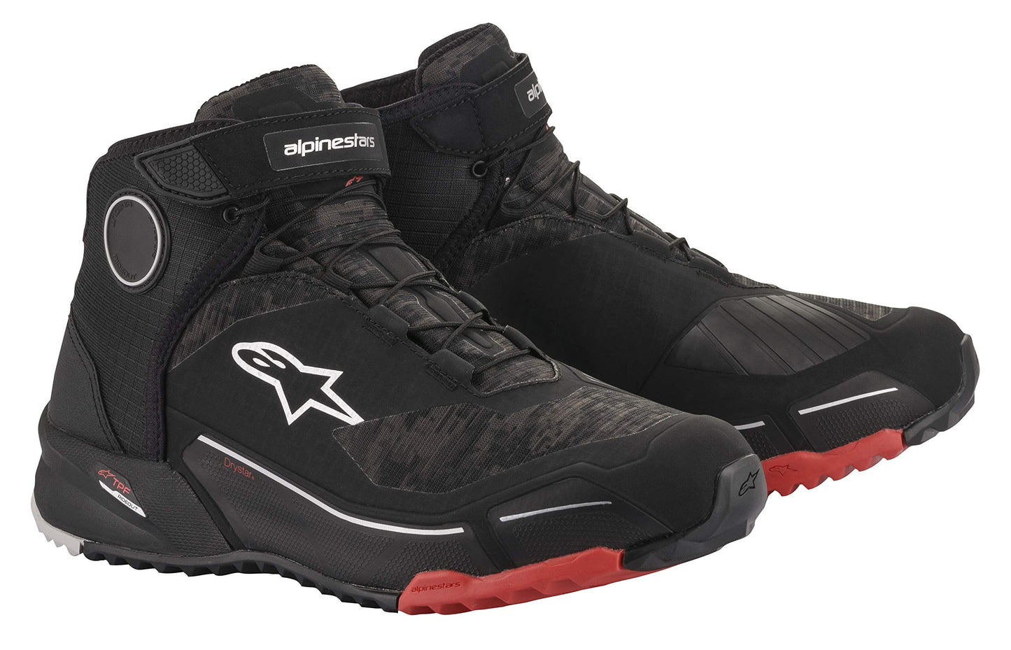 Alpinestars CR-X Drystar Riding Shoes (12.5) (BLACK/CAMO RED)