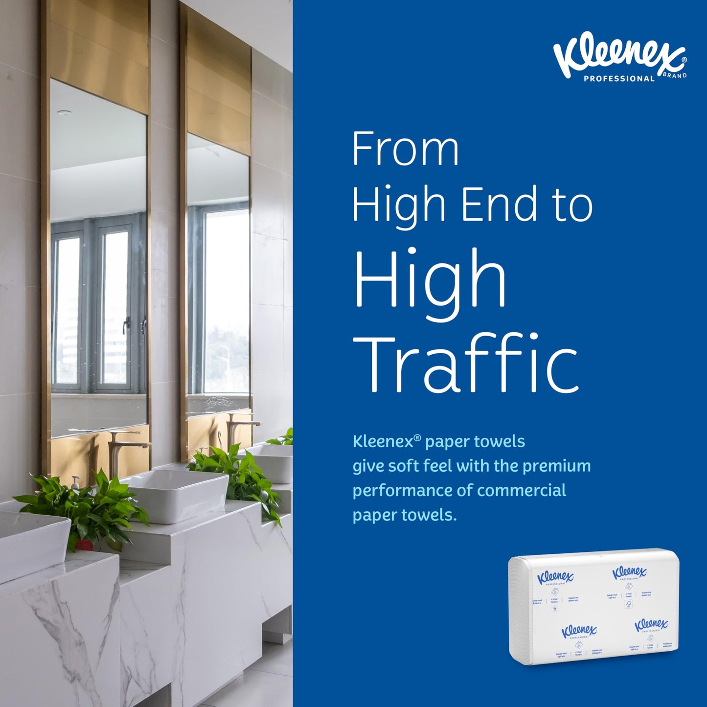 Kleenex Professional Universal C-Fold Folded Paper Towels, Bulk (01500), Absorbent, White (150 Sheets/Pack, 16 Packs/Case, 2,400 Sheet Total)
