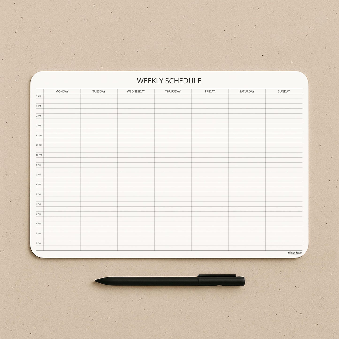 Schedule Pad, Tear Off Undated Weekly Planner Notepad, A4 Size (8,3" X 11,7"), Premium Thick Paper with Cardboard Back Support, Weekly Desk Planner by CLEVER SIGNS
