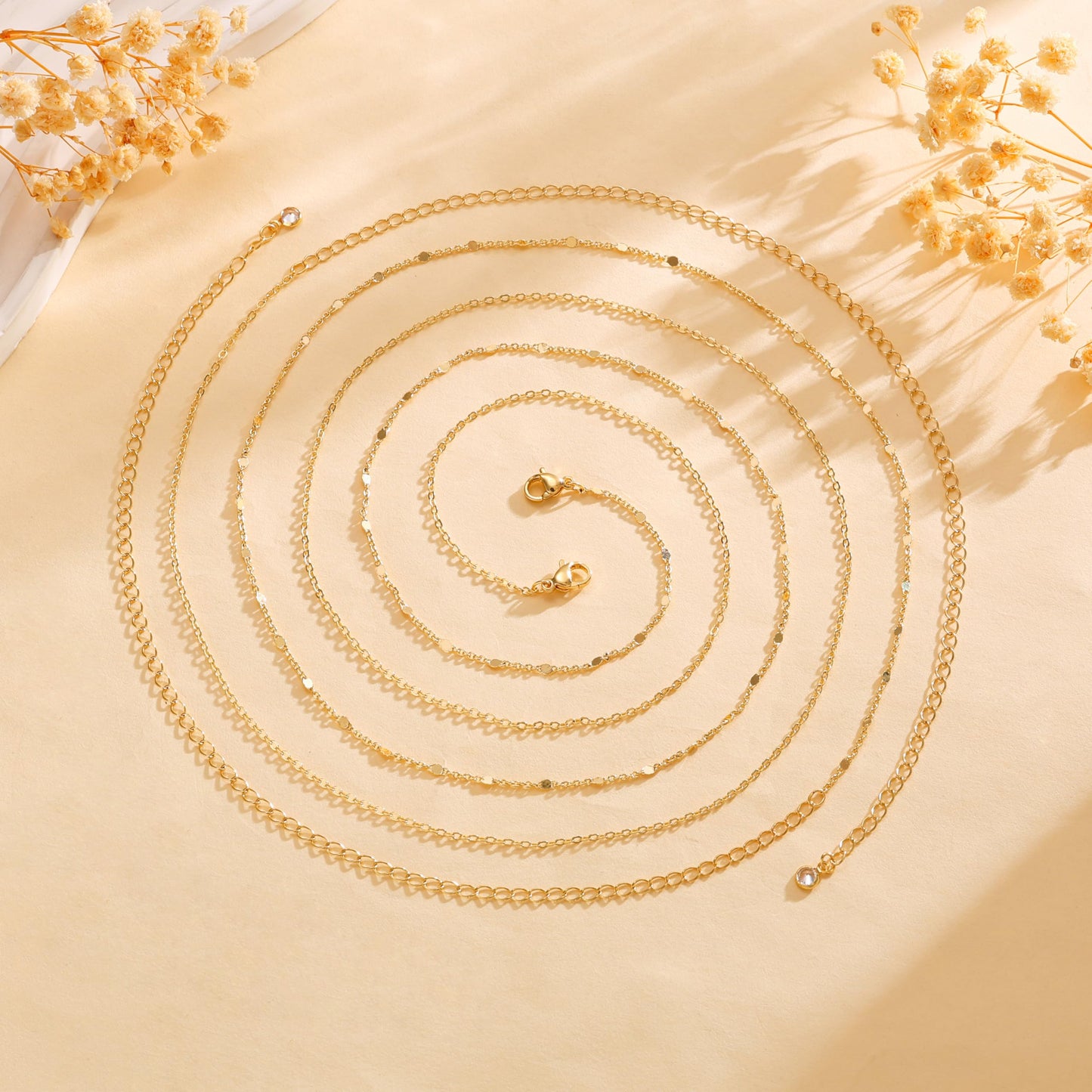 CHESKY 14K Gold Plated Waist Chain for Women, Dainty Layered Belly Belt Chains Beach Waist Chain Waterproof Thin Body Chain Summer Jewelry Accessories for Women