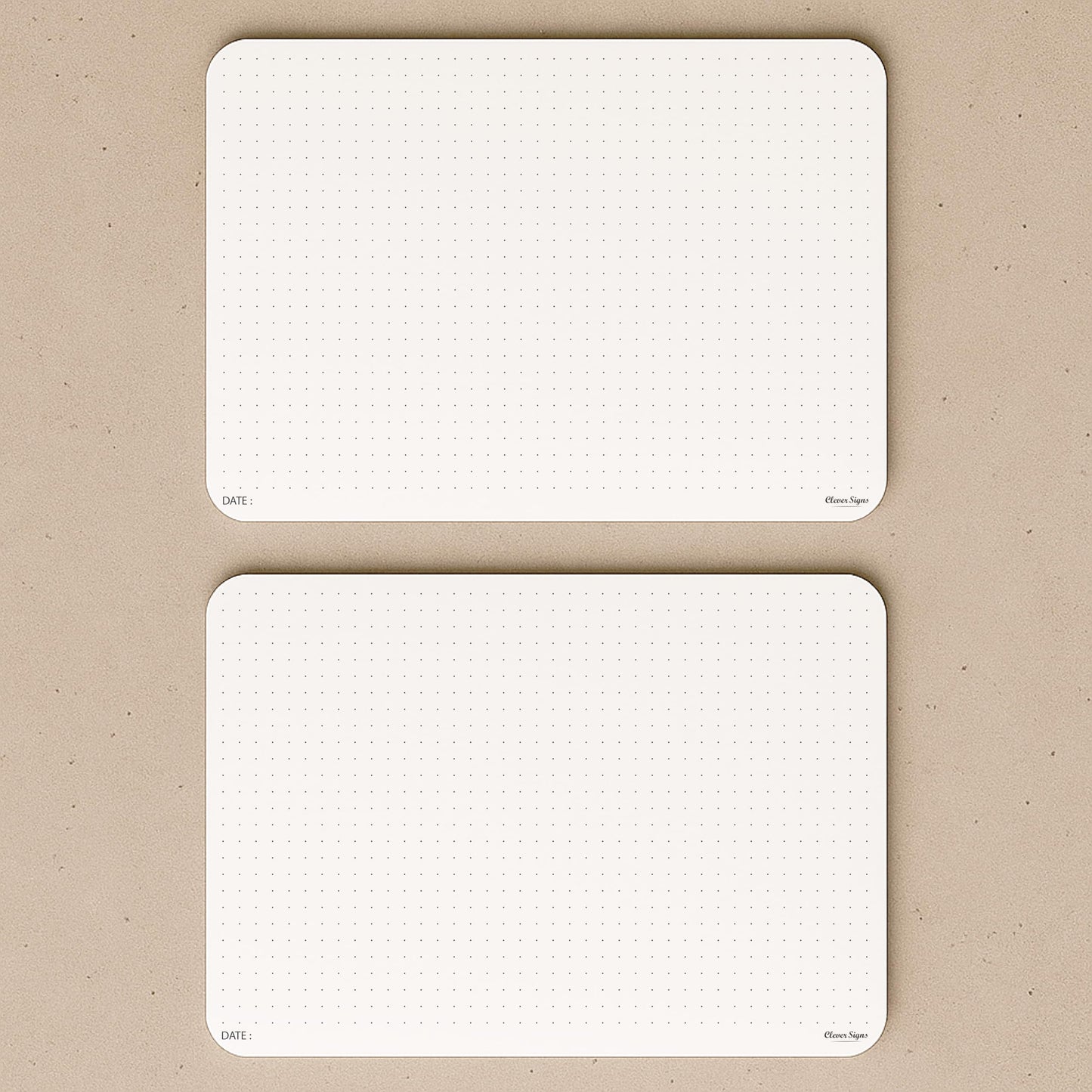 CLEVER SIGNS A5 Dot Grid Notepad – 2 Pack (5.8" x 8.3") – Medium Dotted Memo Desk Pads, Premium Paper with Cardboard Back Support – Mouse Pad Notepad, Ideal for Note-Taking, Planning, Sketching & Journaling