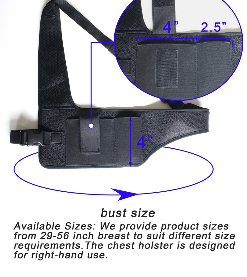HOGIKUO Universal Shoulder Holster,Chest Holster,Concealed Shoulder Holster for Men,Fits 1911,M&P Shield 9mm, Glock 19,Sig P365,S&W Bodyguard and More(Left Hand)