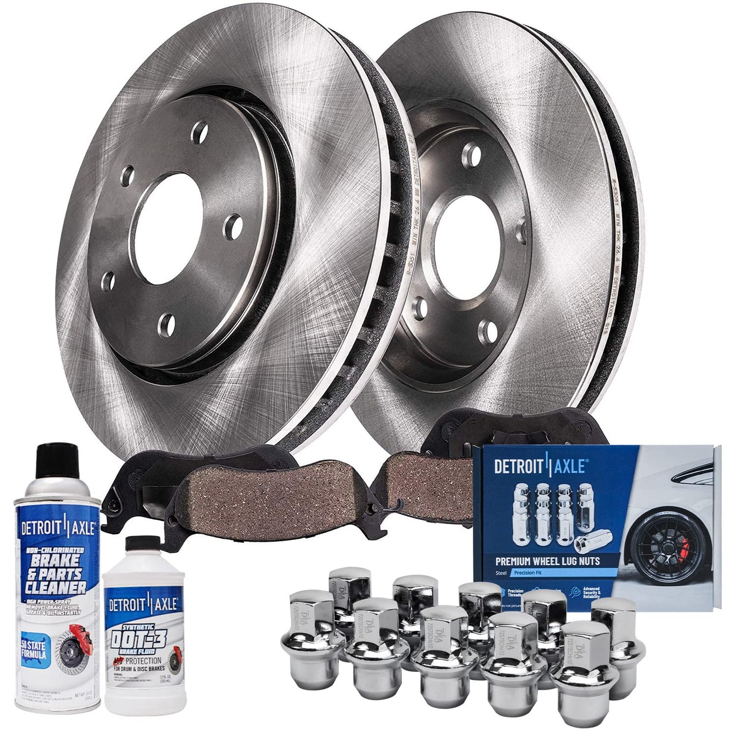 Detroit Axle - Front Brake Kit for Volkswagen Routan Chrysler Town & Country Dodge Grand Caravan Ram C/V, Disc Brake Rotors Cera