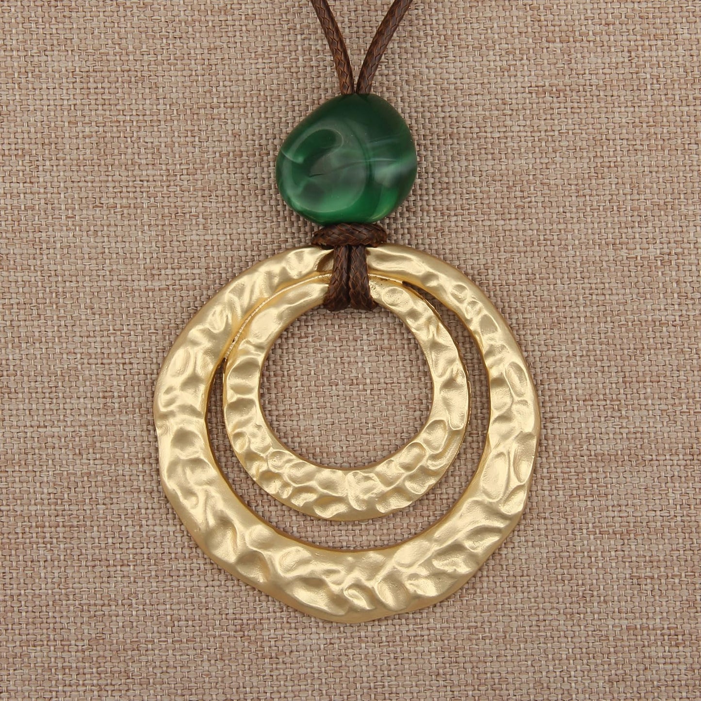 joymiao Chunky Pendant Necklace for Women Long Boho Necklace with Gold Double Layer Pendant Statement Vintage Hippie Layered Necklaces