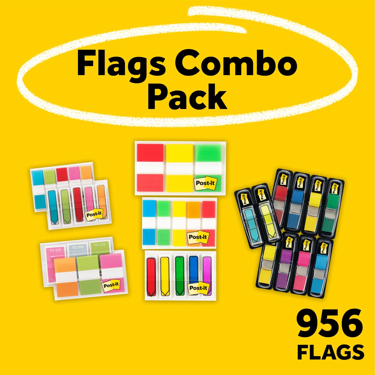 Post-it Flags and Tabs Value Pack, Ultimate Business and Study Pack, 956 Various Flags for Organization (683-AVP-SIOC)