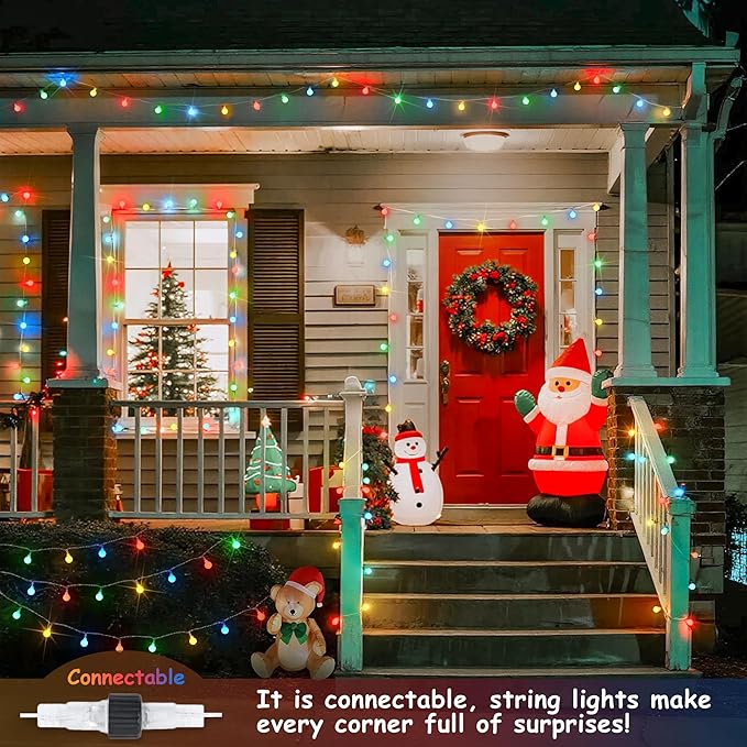 JMEXSUSS Globe String Lights Indoor, Color Changing Christmas Lights Plug in, Warm White & Multicolor String Light with Remote for Bedroom Room Tree Party Christmas Decor