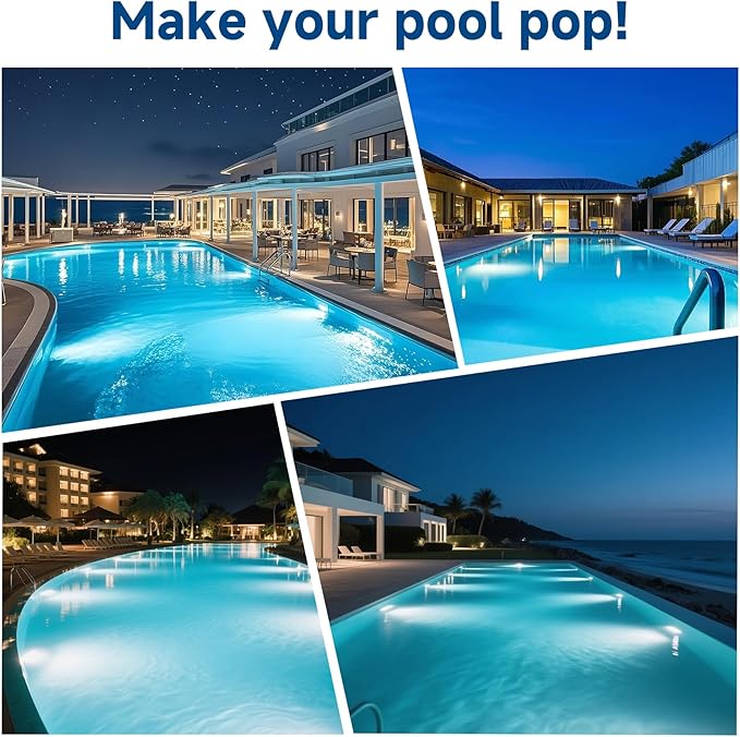 120V Pool Lights for Inground Pool, 10 Inch LED Pool Light with 50FT Cord, 35W Swimming Pool Lights Fits 10'' Large Wet Niche, Stainless Steel Housing, Cool White 4000LM,IP68 Waterproof