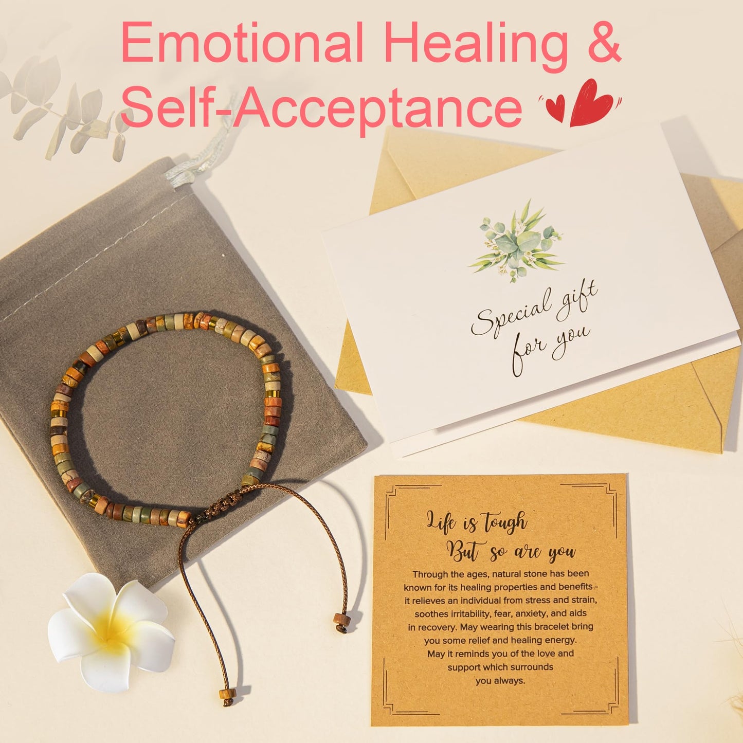 ZOKCC Friendship Bracelets Gifts for Women - Healing Natural Stone Bracelets - Inspirational Friendship Valentines Day Gifts for Women Friend Sister Coworker Bestie BFF