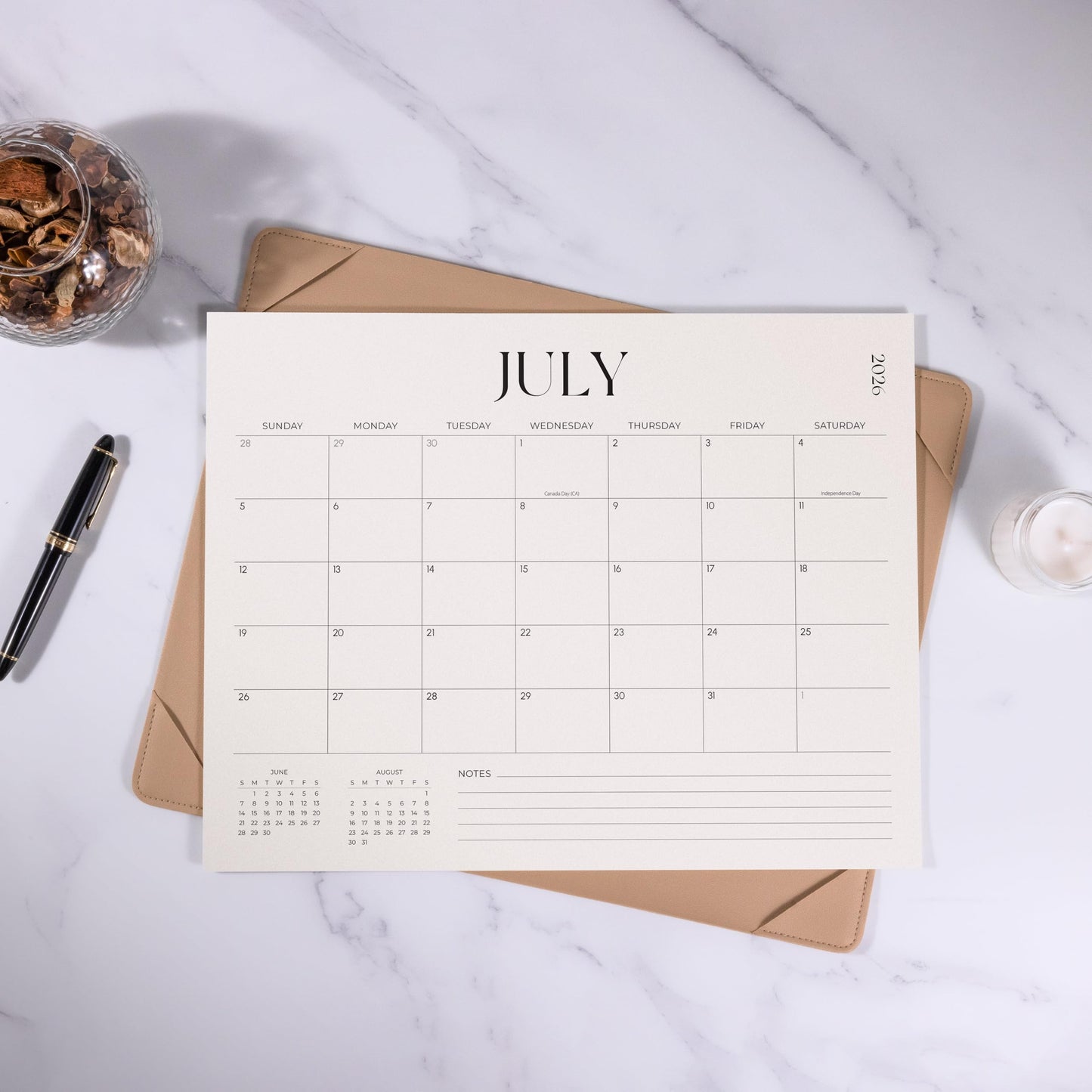 Simplified Desk Calendar 2026-2027 with Desktop Mat, Desk Pad Calendar from January 2026 to June 2027, 14 x 11 Inch, Desk Blotter Calendar for Home Office and School, Easy Planning, Apricot
