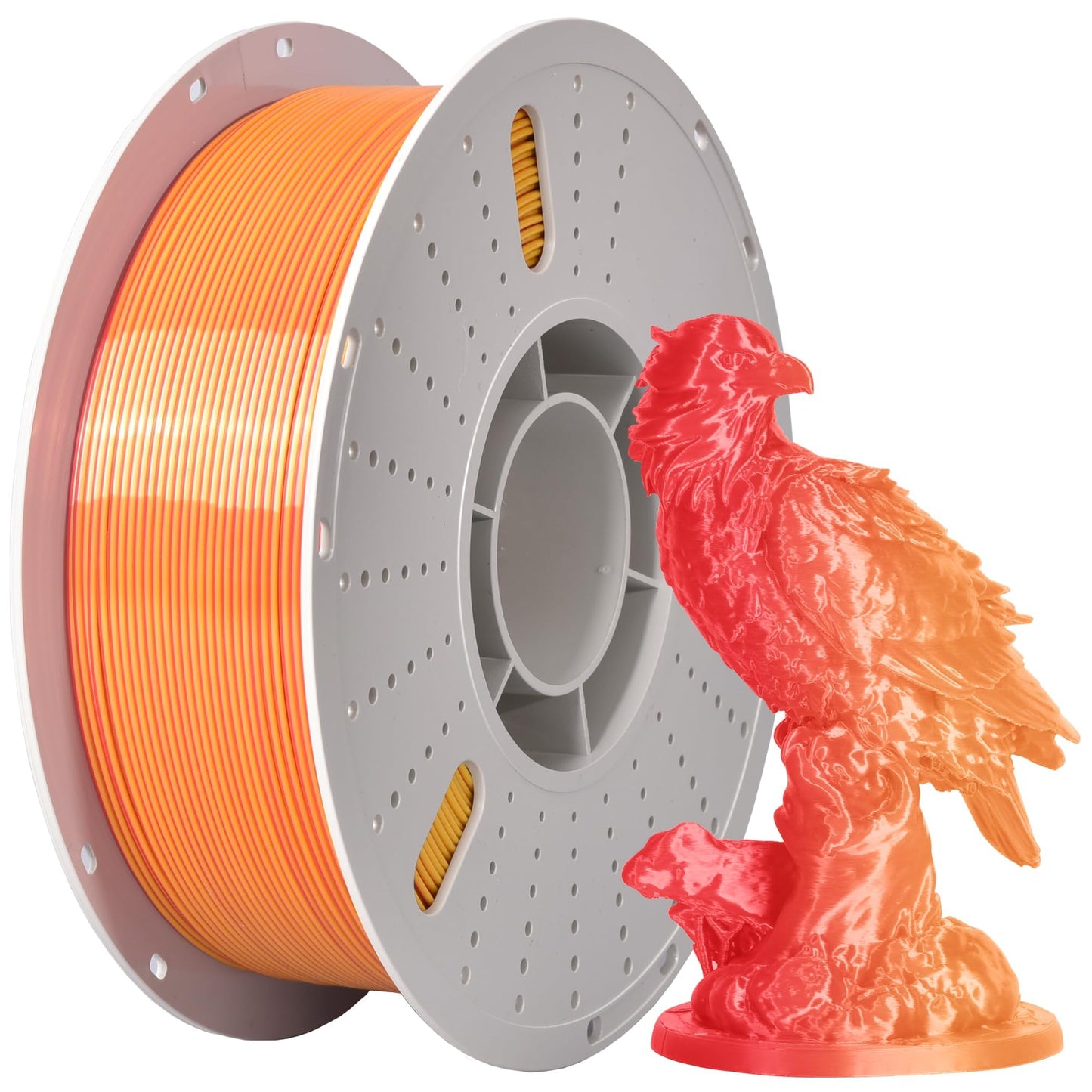 PINBALL Silk PLA 3D Printer Filament 1.75mm Shiny Silk Dual Color Filament 3D Printing PLA Filament Dimensional Accuracy +/- 0.02mm 1 KG Silk Dual Color Golden-Red
