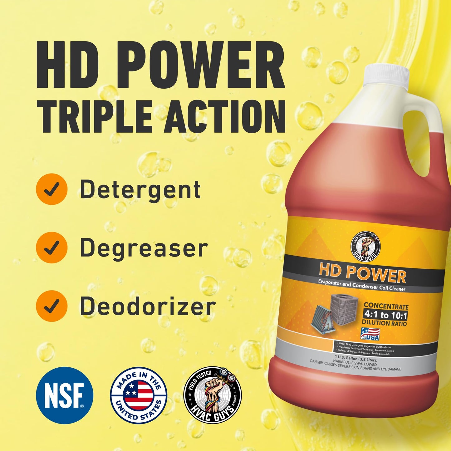 Leak Saver AC Coil Cleaner for All Condensers & Evaporators | No Rinse Evaporator Coil Cleaner | 4:1 to 10:1 Dilution Ratio - 1 Gallon