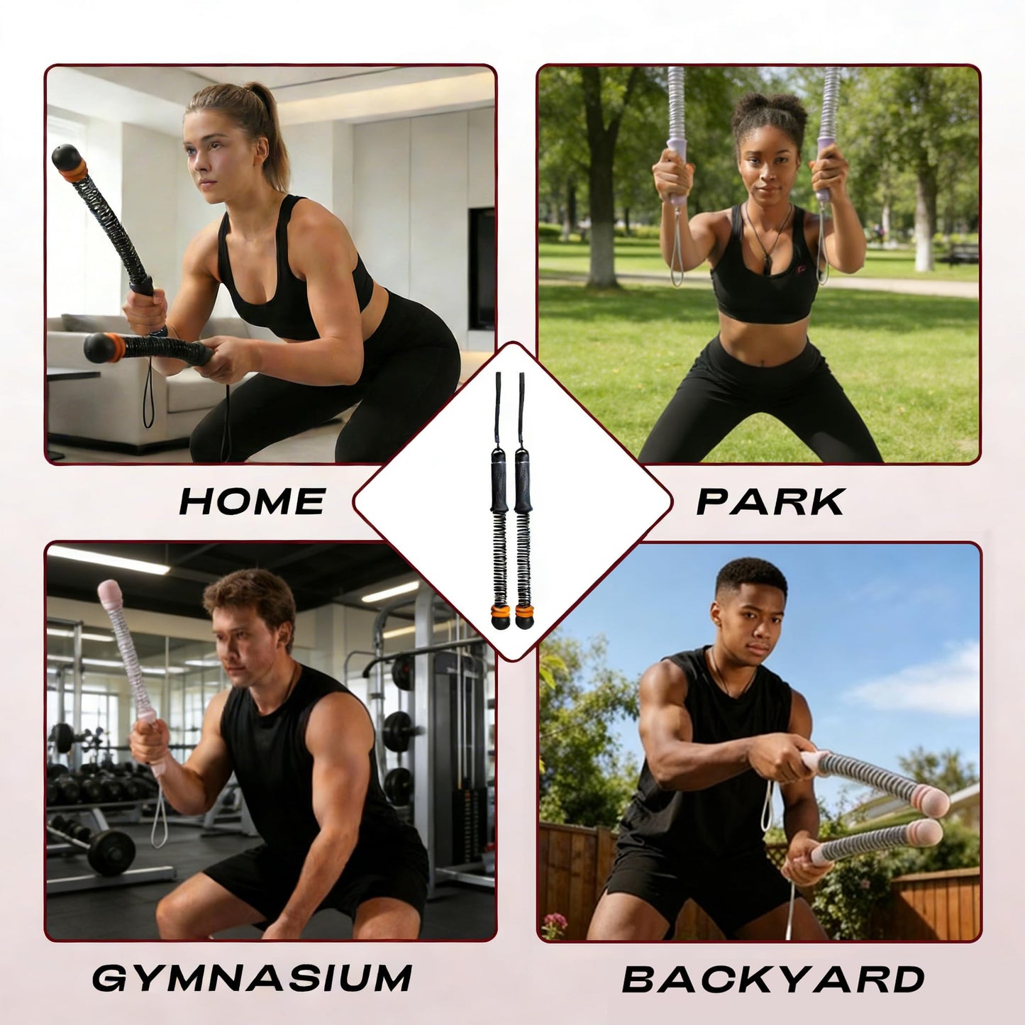 Weighted Ropeless Battle Ropes Adjustable Ropeless Battle Ropes for Home Gym Portable and Quiet Training Rope for Men & Women Exercise Rope for Core Strength with Poster and Storage Bag