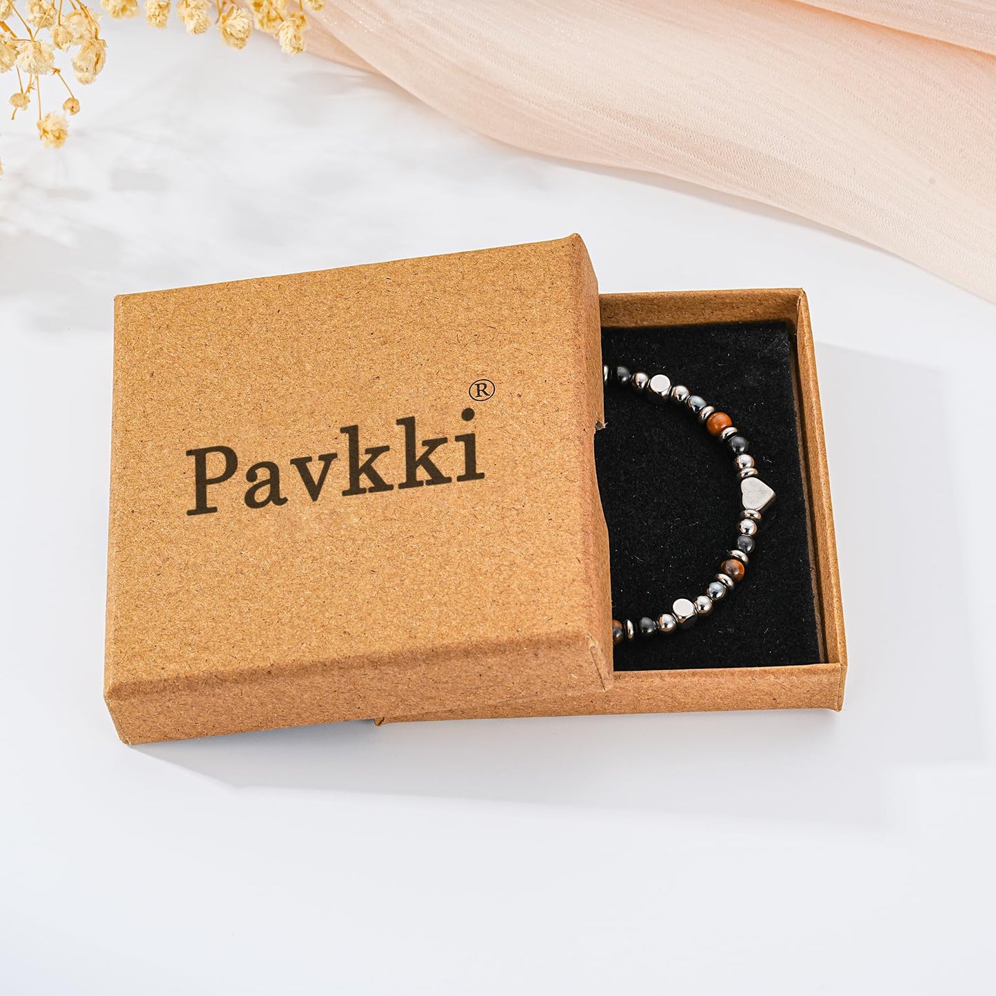 Pavkki Protection Bracelet for Women Gifts Empath Crystals Healing Emf Amethyst Hematite Jewelry Natural Stones