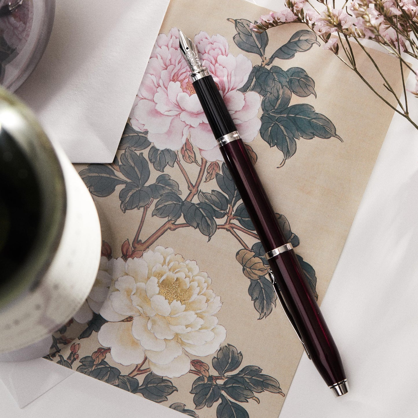 Cross Century II Translucent Blue Lacquer Medium Nib Fountain Pen - Professional Pen for Everyday Use - Smooth Writing - Comfortable Grip - Black Ink - Durable Construction