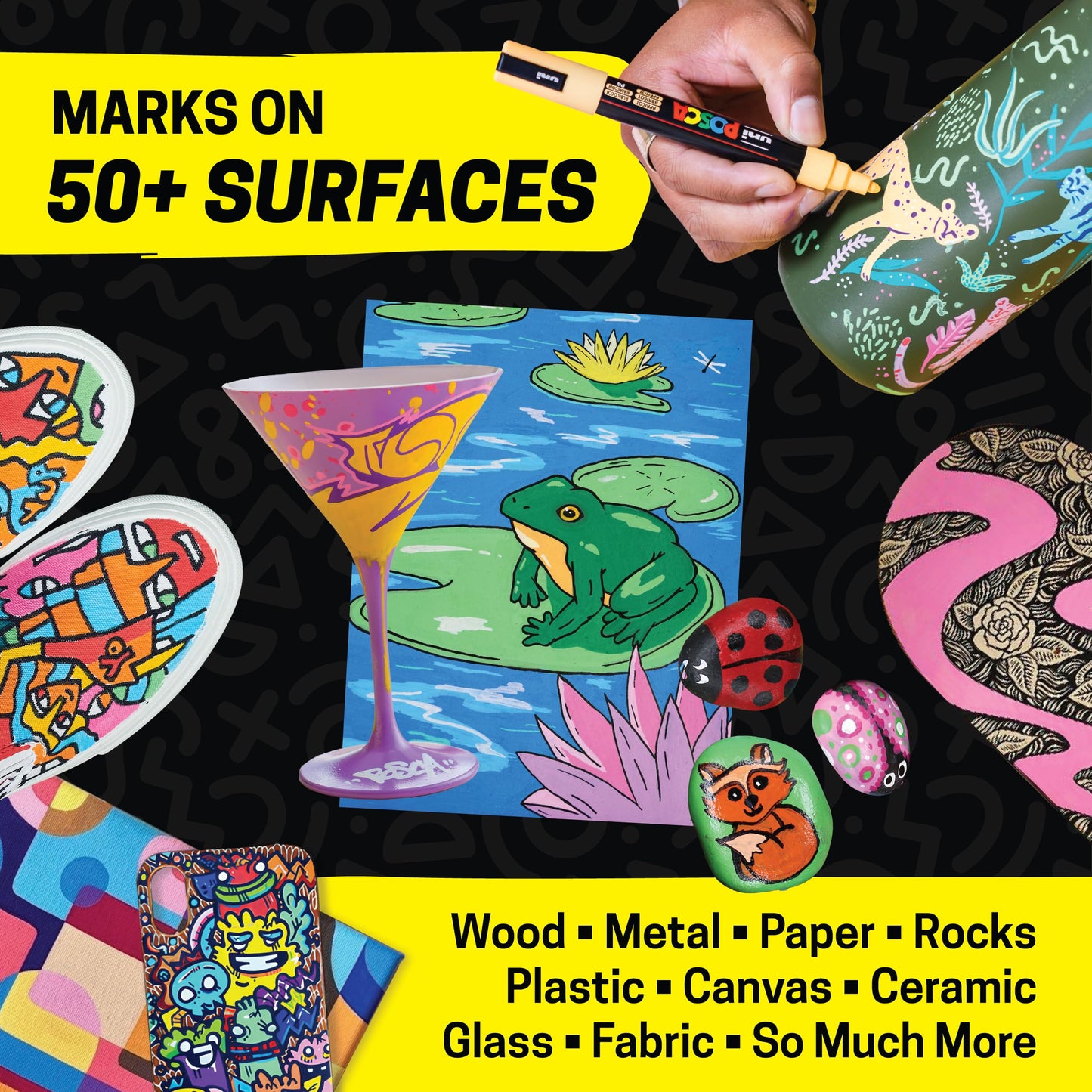 posca Paint Markers, 3M Fine Point Acrylic Paint Pens with Reversible Tips, Art Supplies For Gifts, Decorations Fabric, Metal, Glass, Wood and Canvas, Set of 15