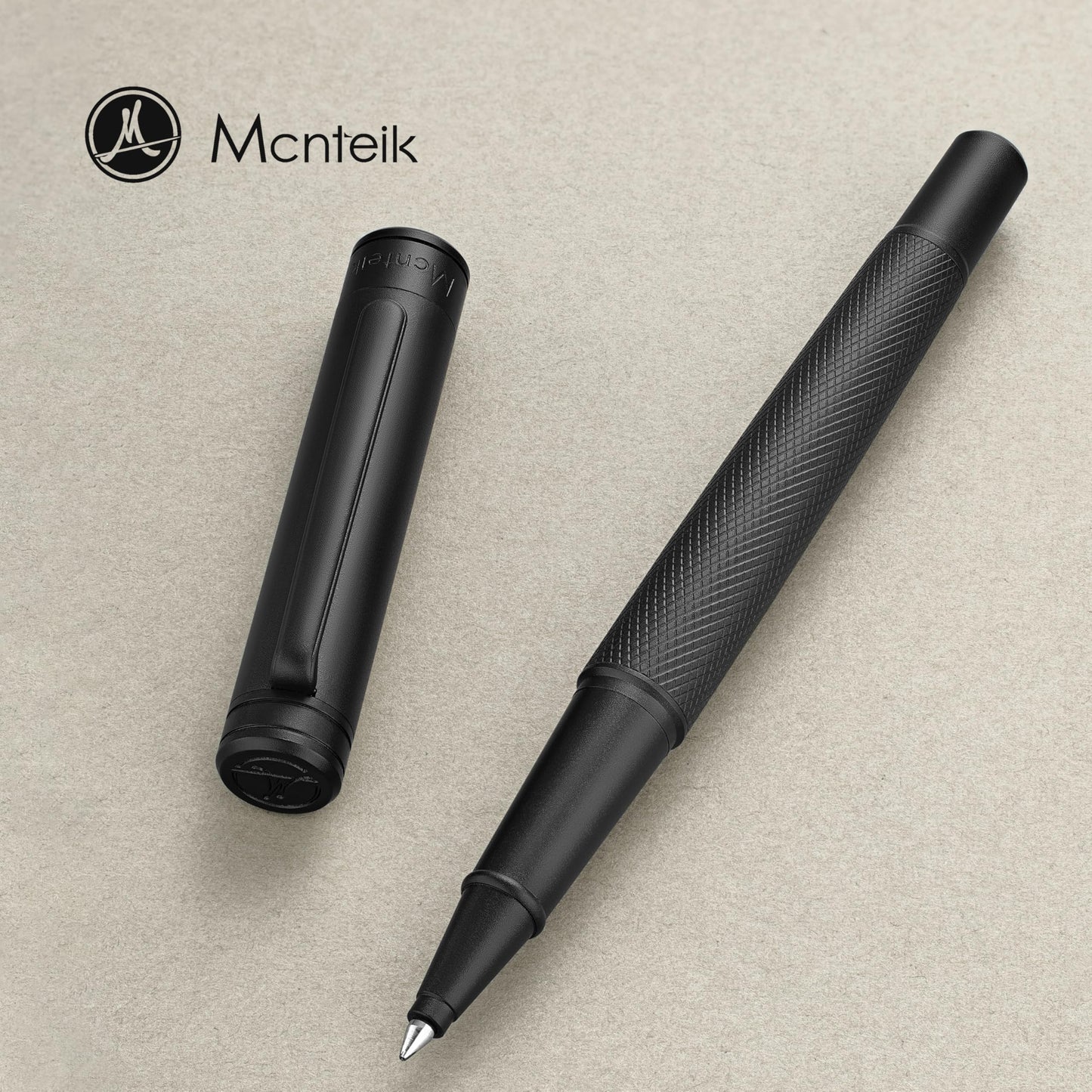 MCNTEIK Matte Black Forest Rollerball Pen, Luxury Pen with Schmidt Black Ink Refill, Fancy Pen Gift Set for Men & Women, Business Signature, Executive, Office, Nice Fancy Designer Pens
