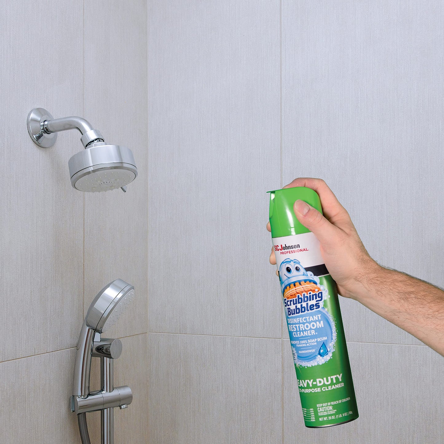 SC Johnson Professional, Scrubbing Bubbles Multi-Purpose Bathroom Cleaner Disinfectant Aerosol, 25 Fl Oz Pack of 12