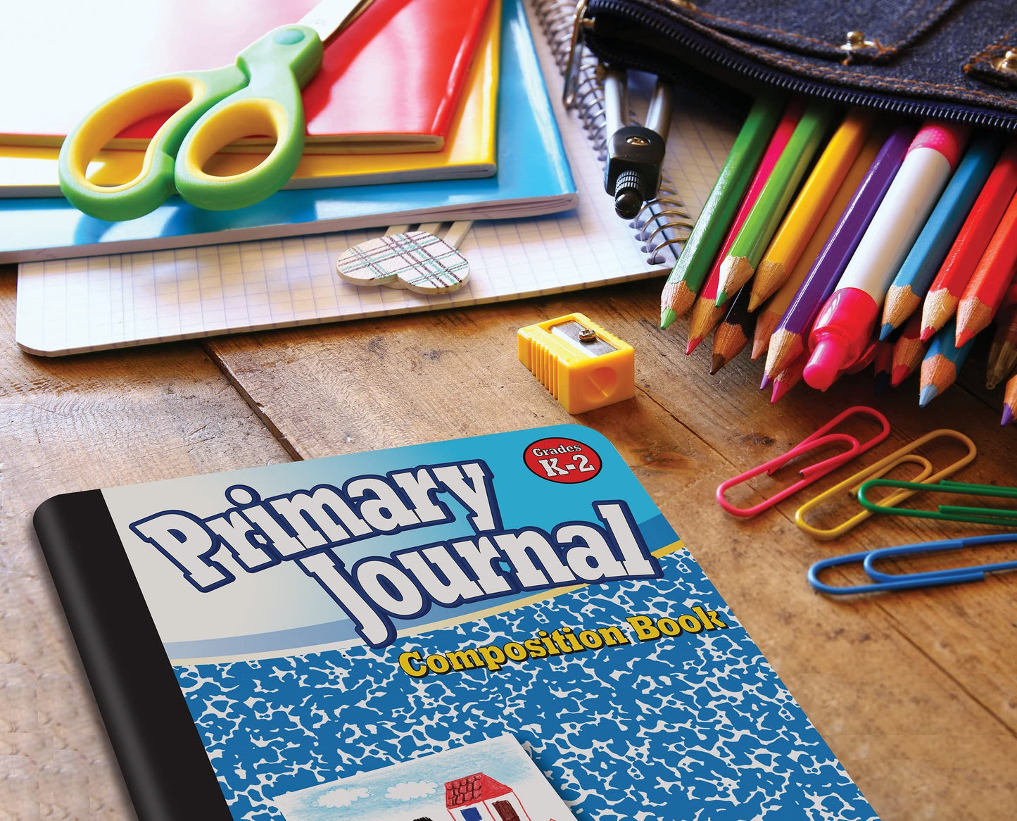 Better Office Products Primary Journal, Hardcover, Primary Composition Book Notebook - Grades K-2, 100 Sheet, One Subject, primary composition notebook with picture space