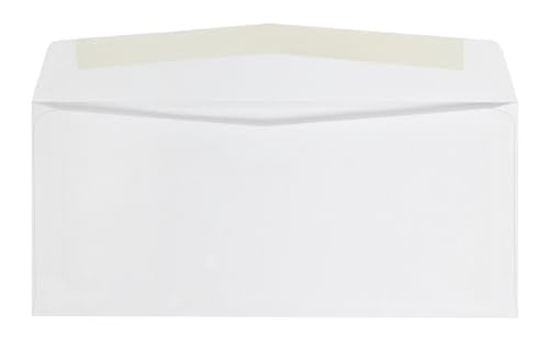 Quality Park #10 Envelopes, Letter Size White Mailing Envelopes, 4-1/8x9-1/2 Inch, No Window Business Envelopes, Gummed Closure, 500/Box (QUA90020)