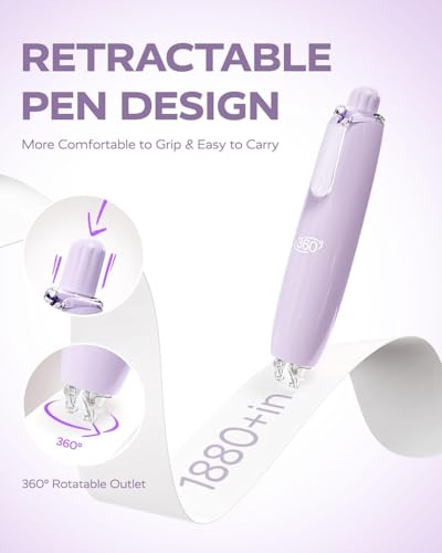 Office Accessories,Refillable Retractable White Correction Tape, 4PCS Smooth White Pull-Out Tape with 4 Extra Refills, Easy to Use for Instant Corrections for Office, School Supplies (Purple)