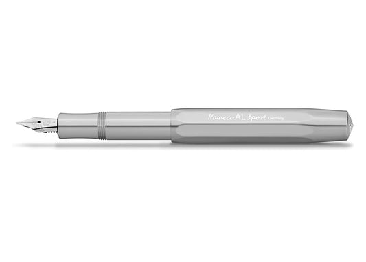 Kaweco AL SPORT Fountain Pen Raw I Premium Aluminum Reservoir Pen for Ink Cartridges 13 cm I Nib: B (Broad)