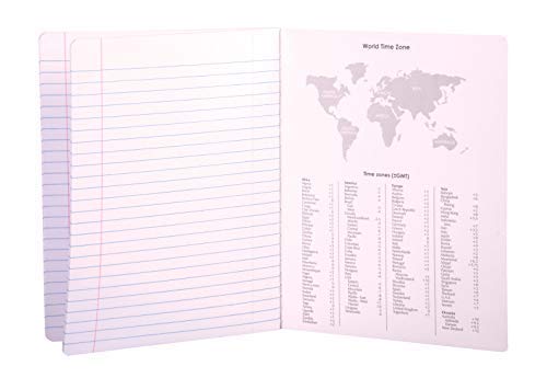 Mintra Office Composition Books - Sturdy Flexible Cover (4 Pack, Assorted Marble Comp - Wide Ruled)