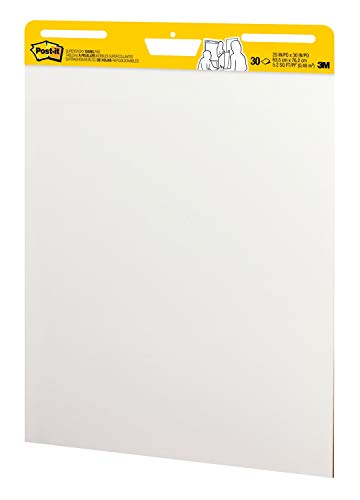 Post-it Super Sticky Easel Pad, 25 in x 30 in, White, 30 Sheets/Pad, 4 Pads/Pack, Great for Virtual Teachers and Students (559 VAD 4PK)