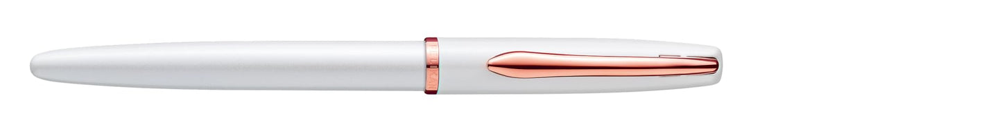 Pelikan Jazz Noble 821681 Fountain Pen Mother of Pearl (White) for Right-Handed and Left-Handed Users, Elegant Metal Cartridge Fountain Pen, Nib M, in Folding Box
