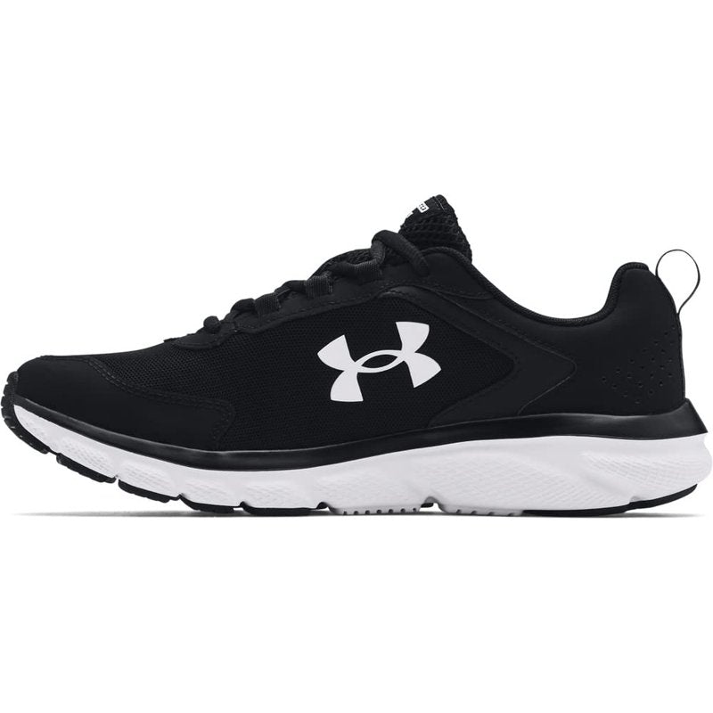Under Armour Men's Charged Assert 9 Running Shoe, Black (001)/White, 12 M US