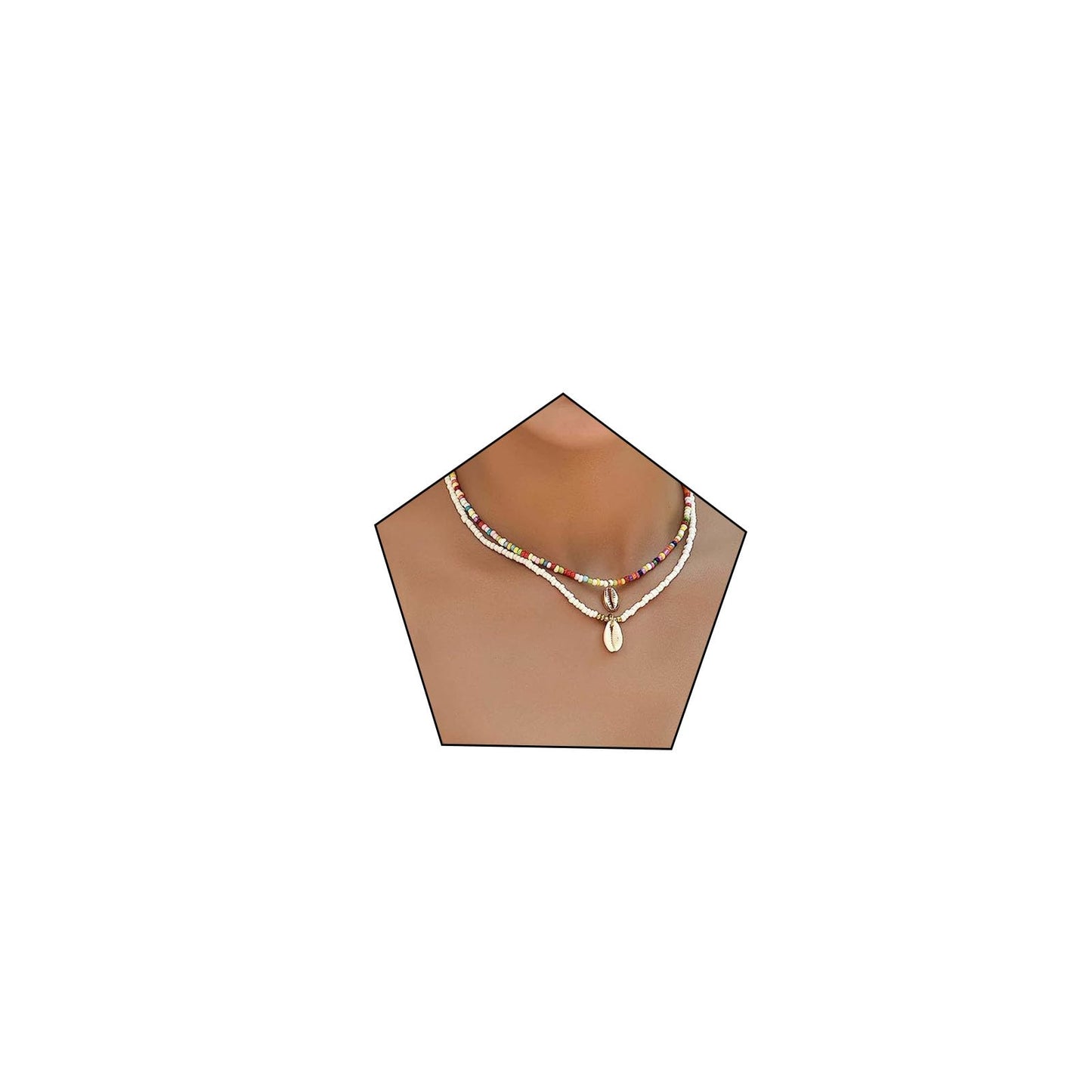 Luolinice Seashell Necklace for Women Gold Shell Necklace Natural Cowrie Shell Pendant Necklace Seashell Charm Necklace Beach Boho Jewelry