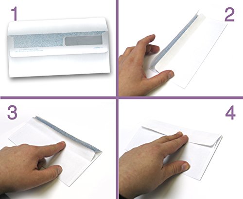 NextDayLabels #9 Double Window Check Envelopes - 500 Pack Ready-Seal Security Tinted Envelopes for QuickBooks, Sage 100, Blackbaud Checks - Self-Sealing Laser-Compatible - Made in USA