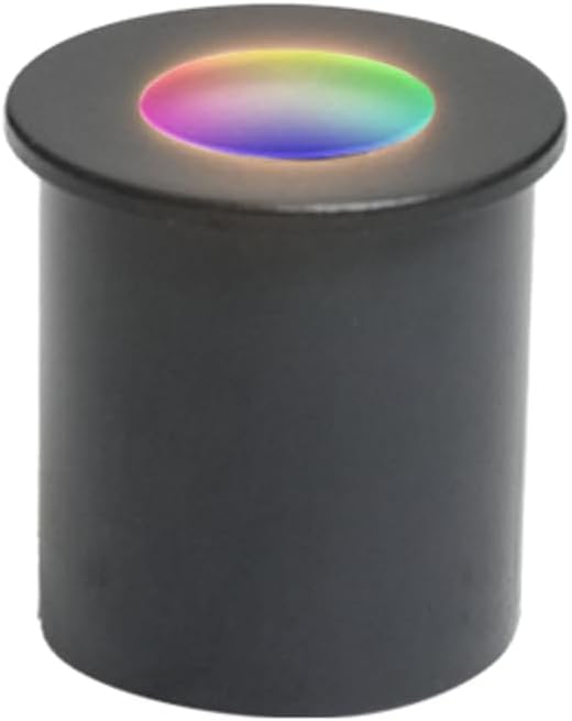VOLT 12V 1W Solid Brass Color Changing RGBW Micro Dot LED Indicator Light (Black) for Outdoor Deck, Step, Patio, Path, Walkway or Hardscape Areas