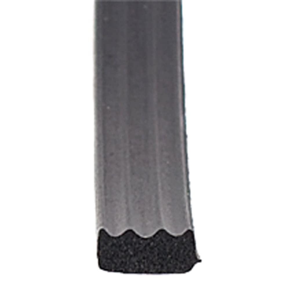 AP Products 018-664 Black Ribbed Foam Seal with PSA (White Tape) - 3/16 x 3/8 x 50