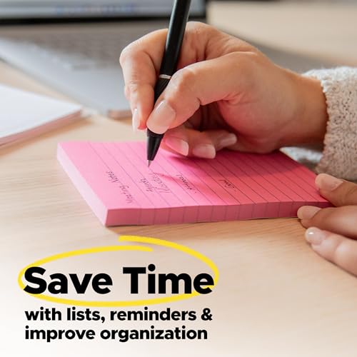 Post-it Notes, 3 in x 3 in, 18 Sticky Notes Pads, 100 Sheets per Pad, The Iconic Canary Yellow Note, School Supplies and Oﬃce Products