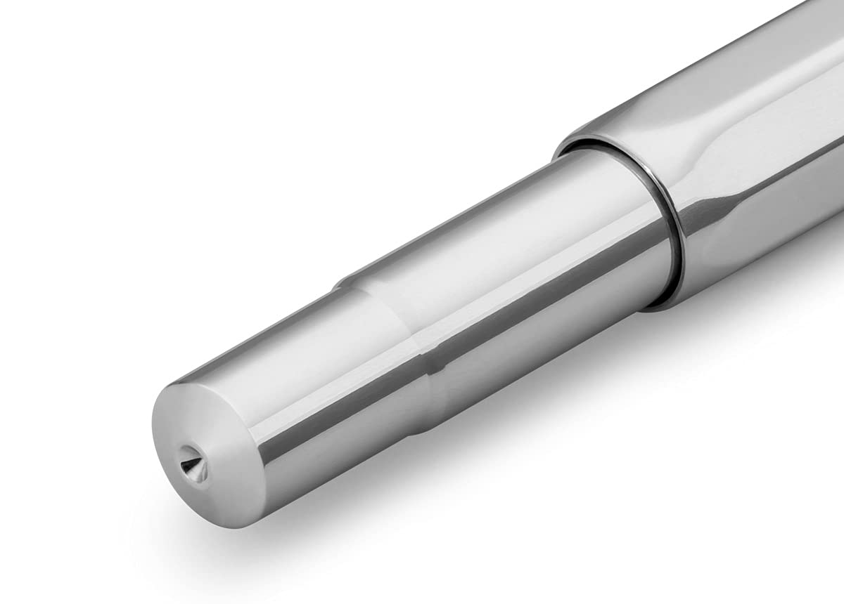 Kaweco AL SPORT Fountain Pen Raw I Premium Aluminum Reservoir Pen for Ink Cartridges 13 cm I Nib: B (Broad)