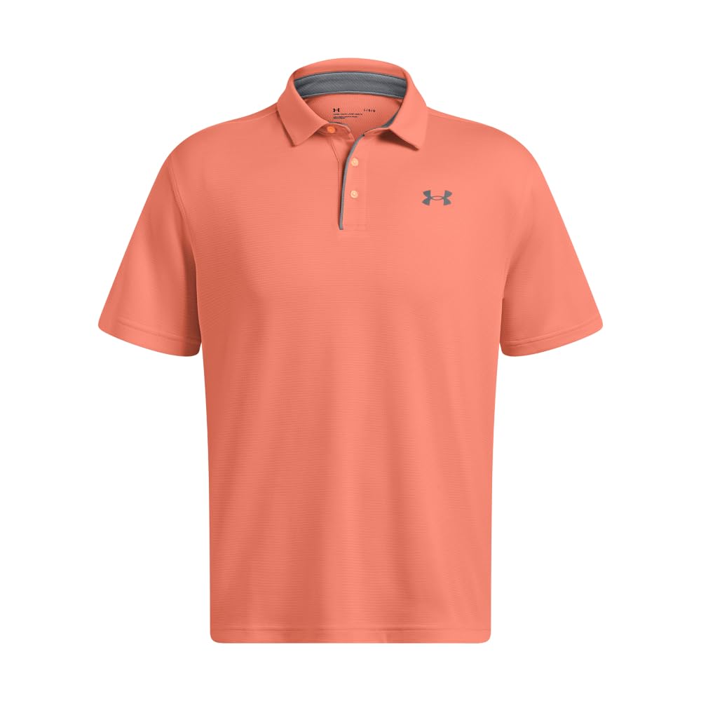 Under Armour Men's Tech Golf Polo, (897) Flare Orange/Pitch Gray/Halo Gray, 4X-Large
