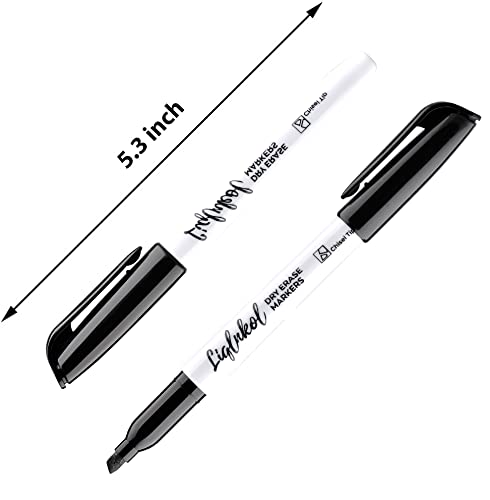 LiqInkol Dry Erase Markers Bulk, 144 Pack Black Whiteboard Markers, Chisel Point Low Odor Dry Erase Markers for School Office Home