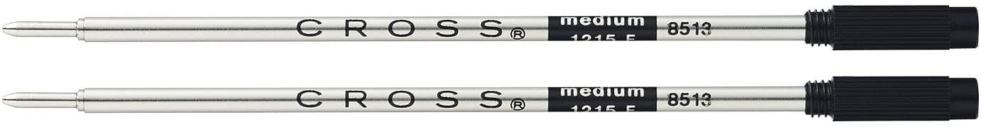 Cross Refills for Ballpoint Pens, Medium, Black Ink, 2/Pack (85132) (New Version)