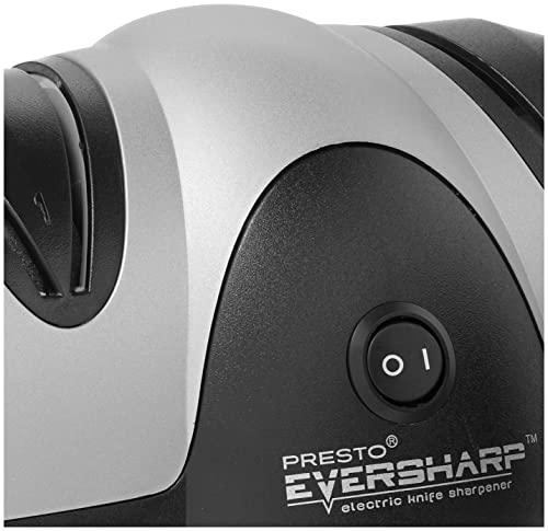 Presto 08800 EverSharp Electric Knife Sharpener, 2-Stage System, Silver/Black