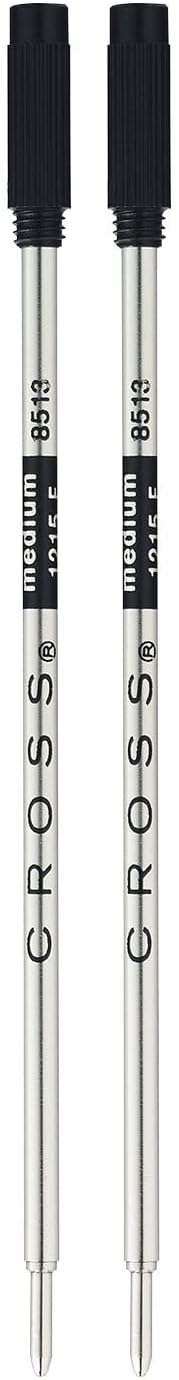 Cross Refills for Ballpoint Pens, Medium, Black Ink, 2/Pack (85132) (New Version)
