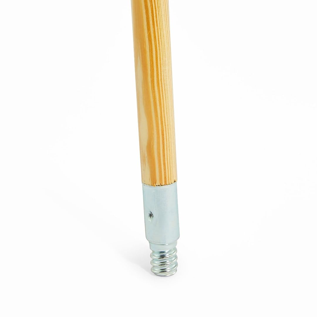 COASTWIDE Professional 60" Wood Push Broom Handle, Threaded Metal Tip