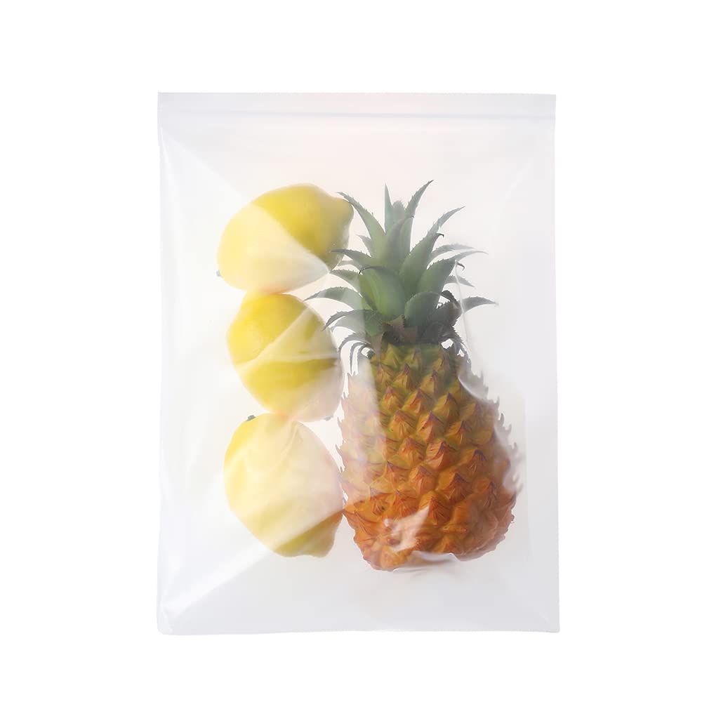Somoga 50 PCS 10" x 13" Clear Thick 5 Mil Zip Poly Lock Plastic Bags Reclosable Zip Seal Bags Heavy-Duty Seed Food Storage Zipper Bag
