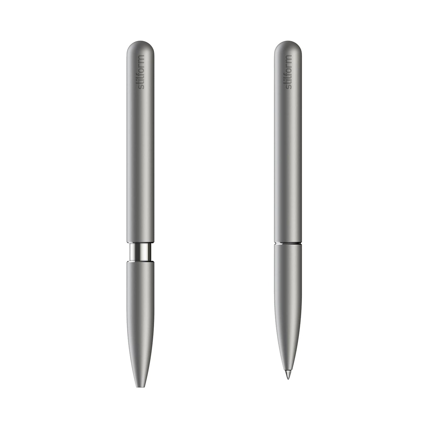 stilform 200035 Ballpoint Pen - Patented Sliding Cap with Magnetic Mechanism - Titanium DLC