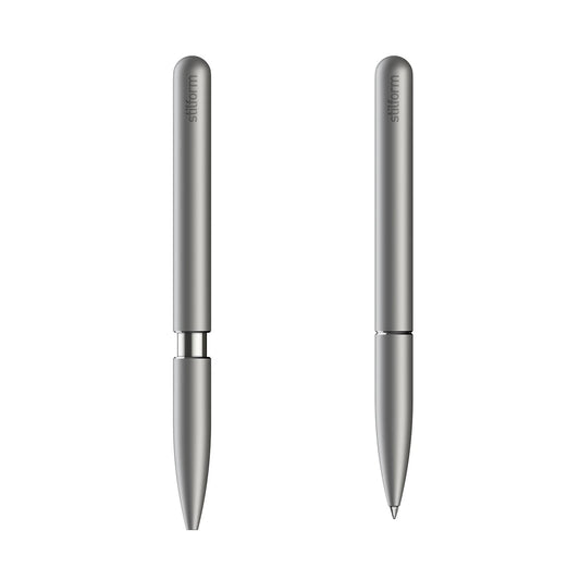 stilform 200035 Ballpoint Pen - Patented Sliding Cap with Magnetic Mechanism - Titanium DLC
